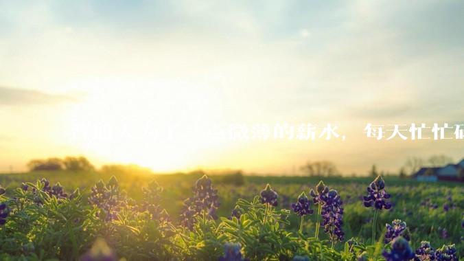 普通人为了一点微薄的薪水，每天忙忙碌碌到底有什么意义？